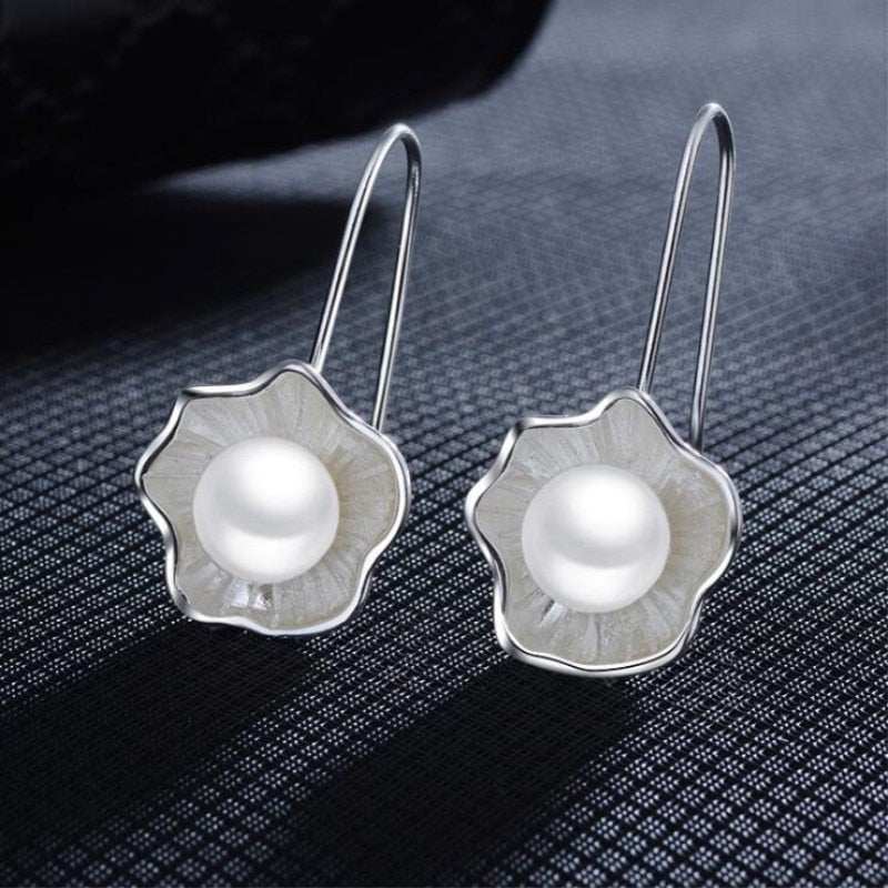 Pendientes Perlas Frescas en Plata de Ley 925