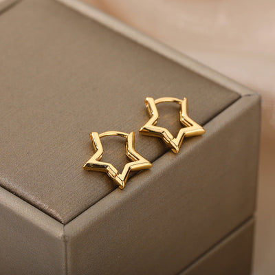 Aretes Minimalistas de Estrella en Oro