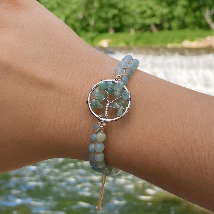 Pulsera de la Familia de Piedras Naturales Hecha a Mano