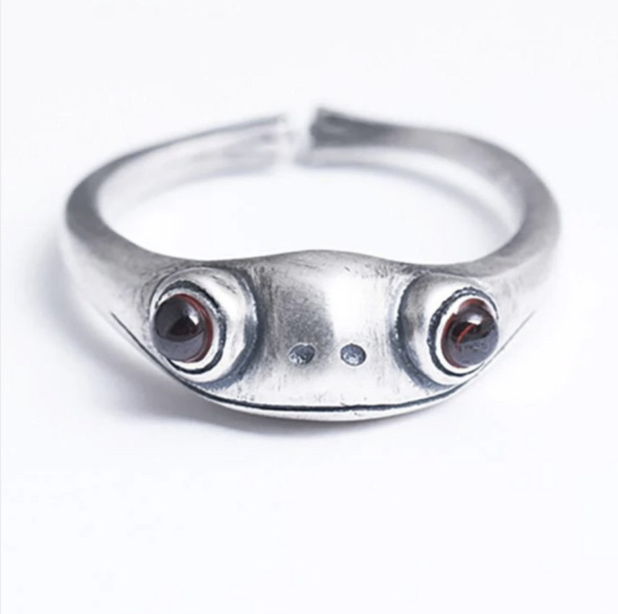 Anillo Sapo en Plata Envejecida