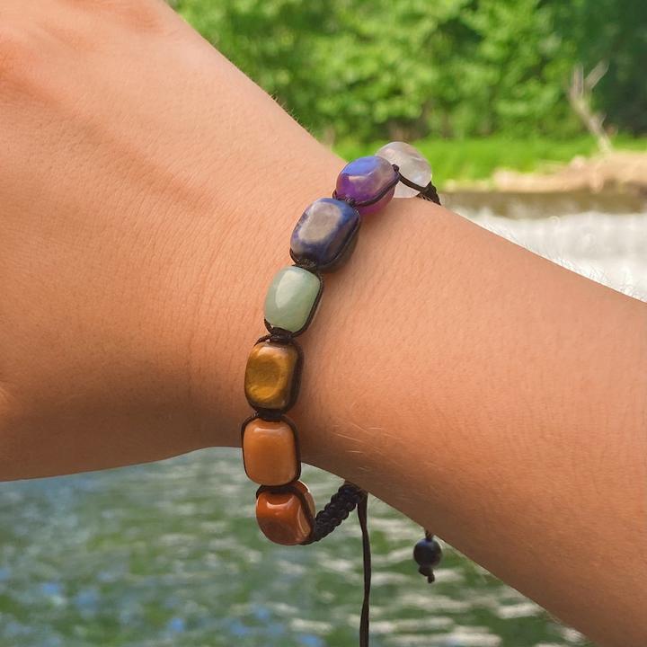 Pulsera de la Riqueza de Piedras Mágicas Naturales Hecha a Mano