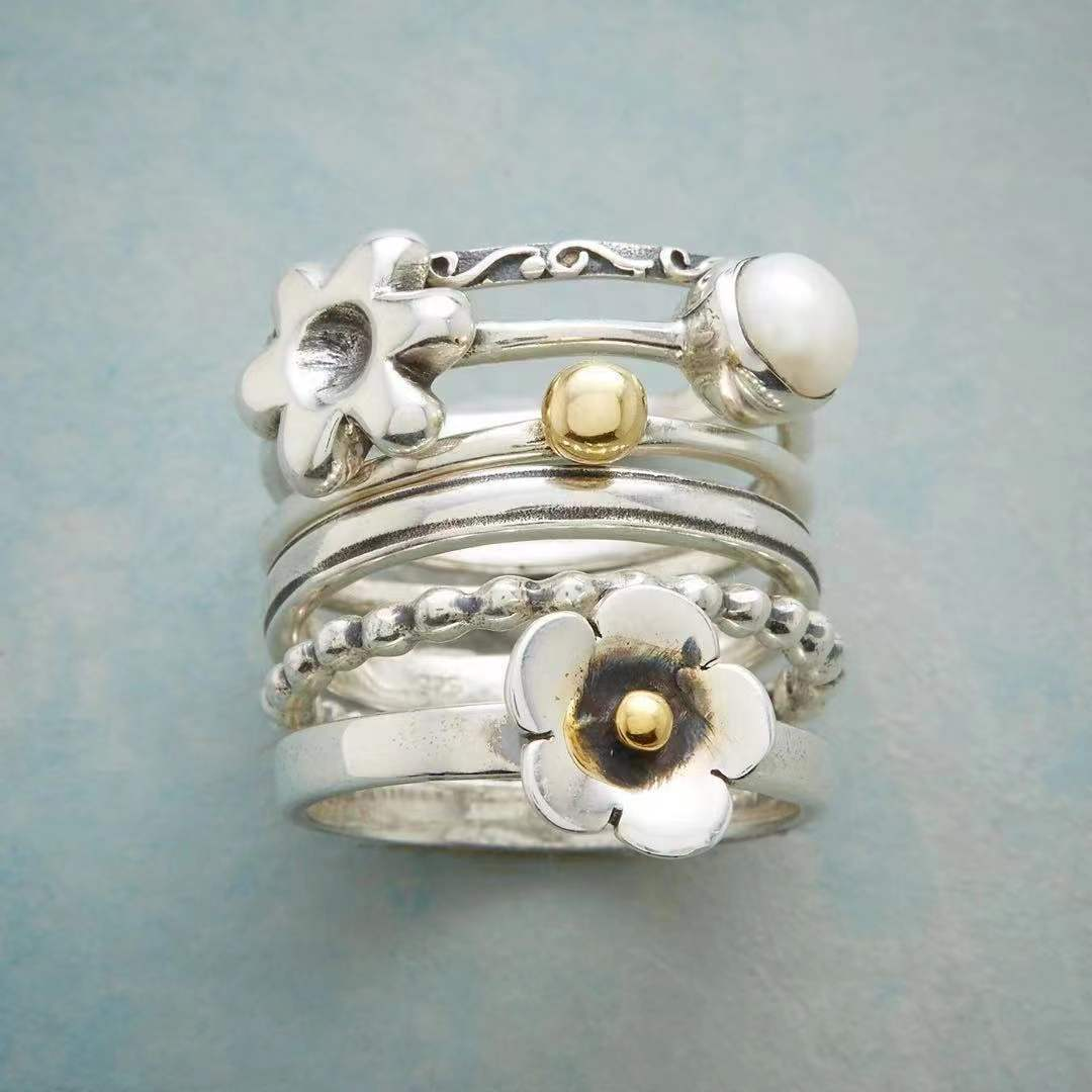 Anillo Flor de Plata Vintage