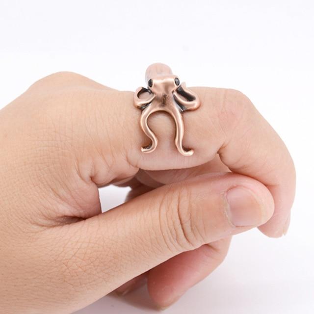 Anillo Pulpo Ajustable en Plata