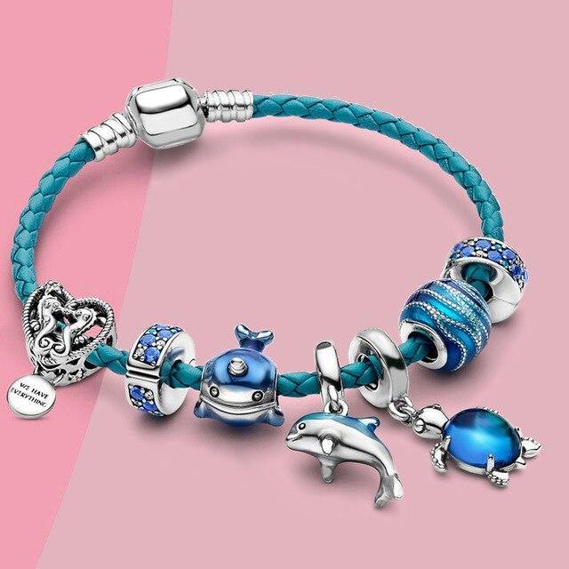 Pulsera Océano + Charms incluidos en Piel y Plata